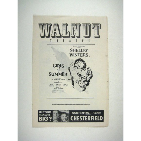 Girls of Summer Program 1956 Shelley Winters Garfein Peppard Philadelphia Play - Picture 1 of 6